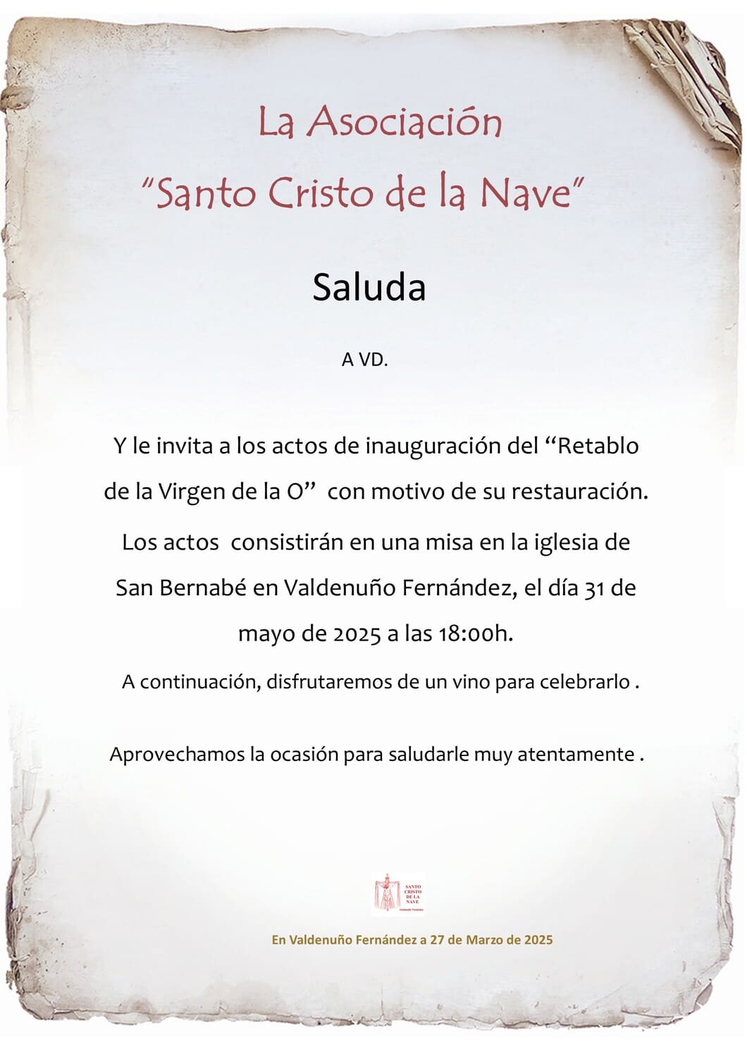 Restauración de la Virgen de la O