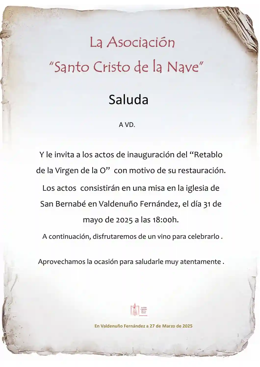Restauración de la Virgen de la O